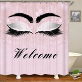 Lofaris Welcome Light Pink Sparkling Bokeh Shower Curtain